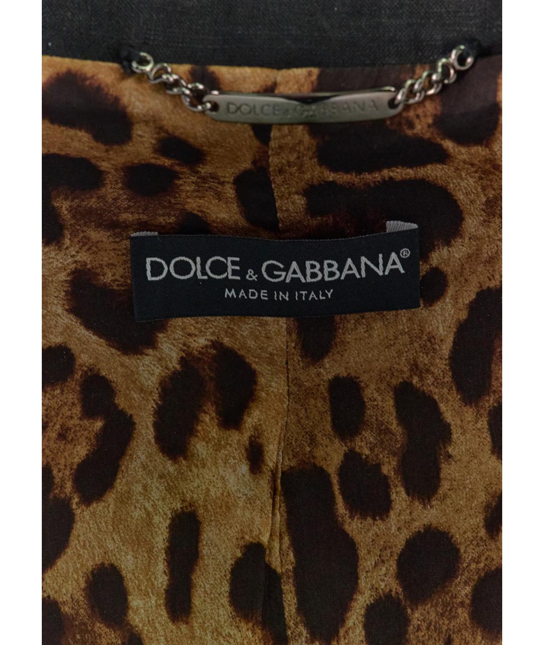 DOLCE&GABBANA Черный льняной жакет/пиджак, фото 3