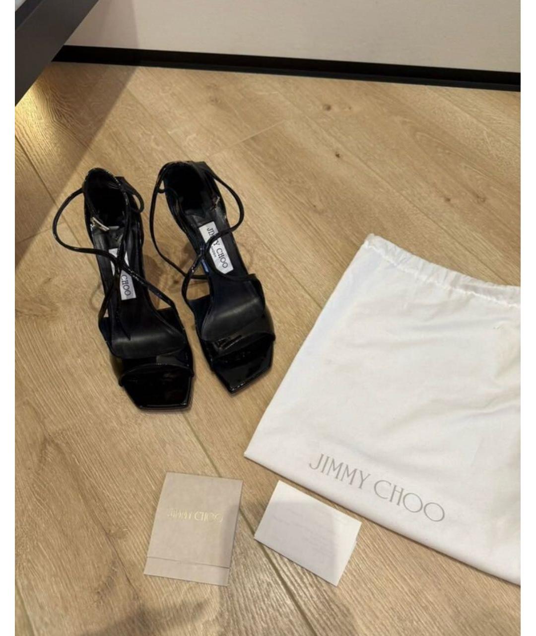 JIMMY CHOO Черные кожаные босоножки, фото 6