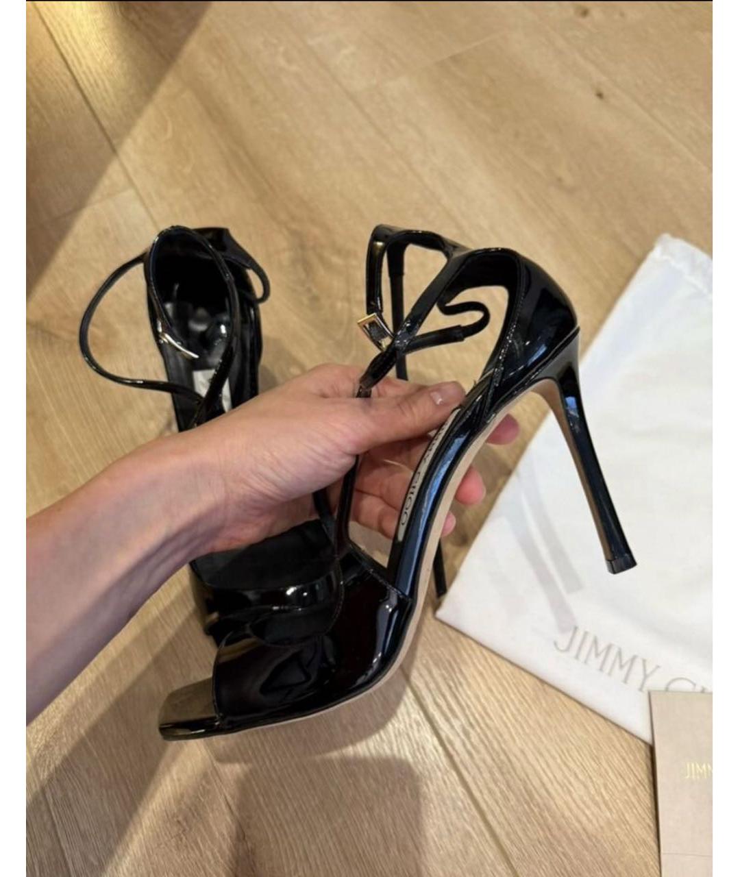 JIMMY CHOO Черные кожаные босоножки, фото 2