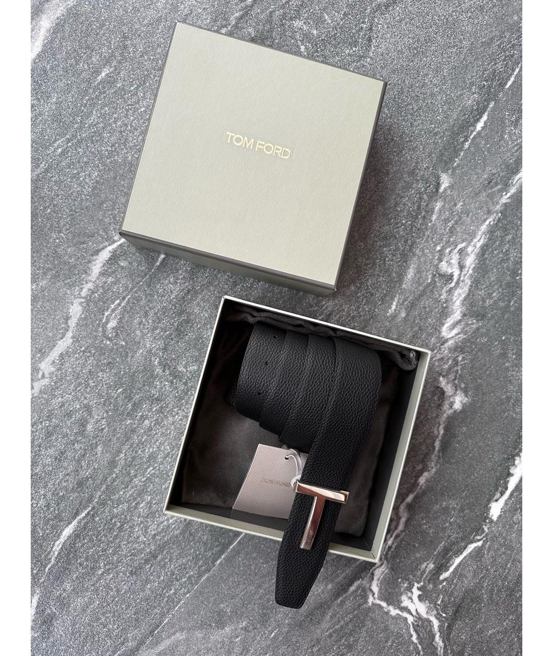 TOM FORD Черный кожаный ремень, фото 3