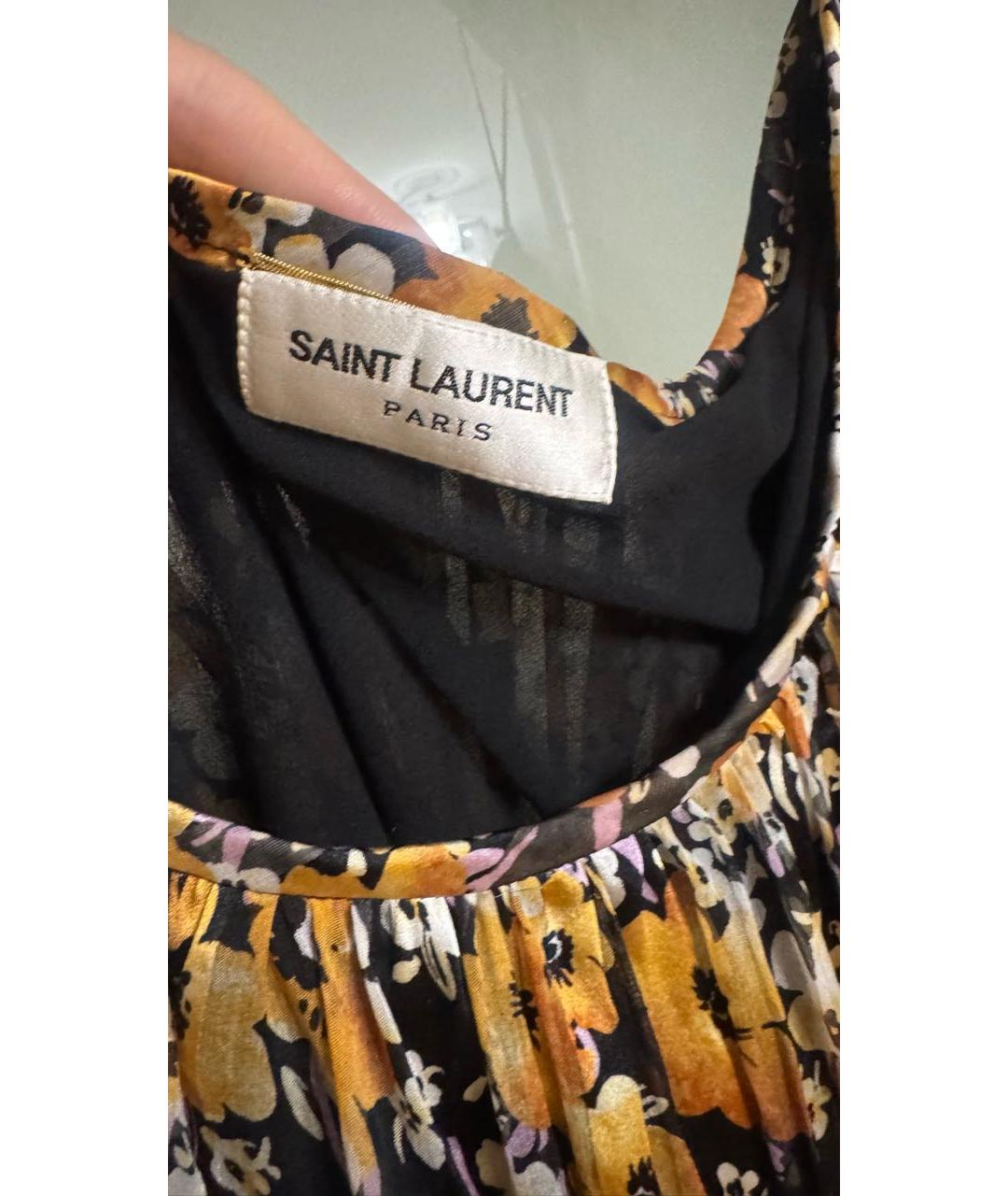 SAINT LAURENT Черное шелковое коктейльное платье, фото 2