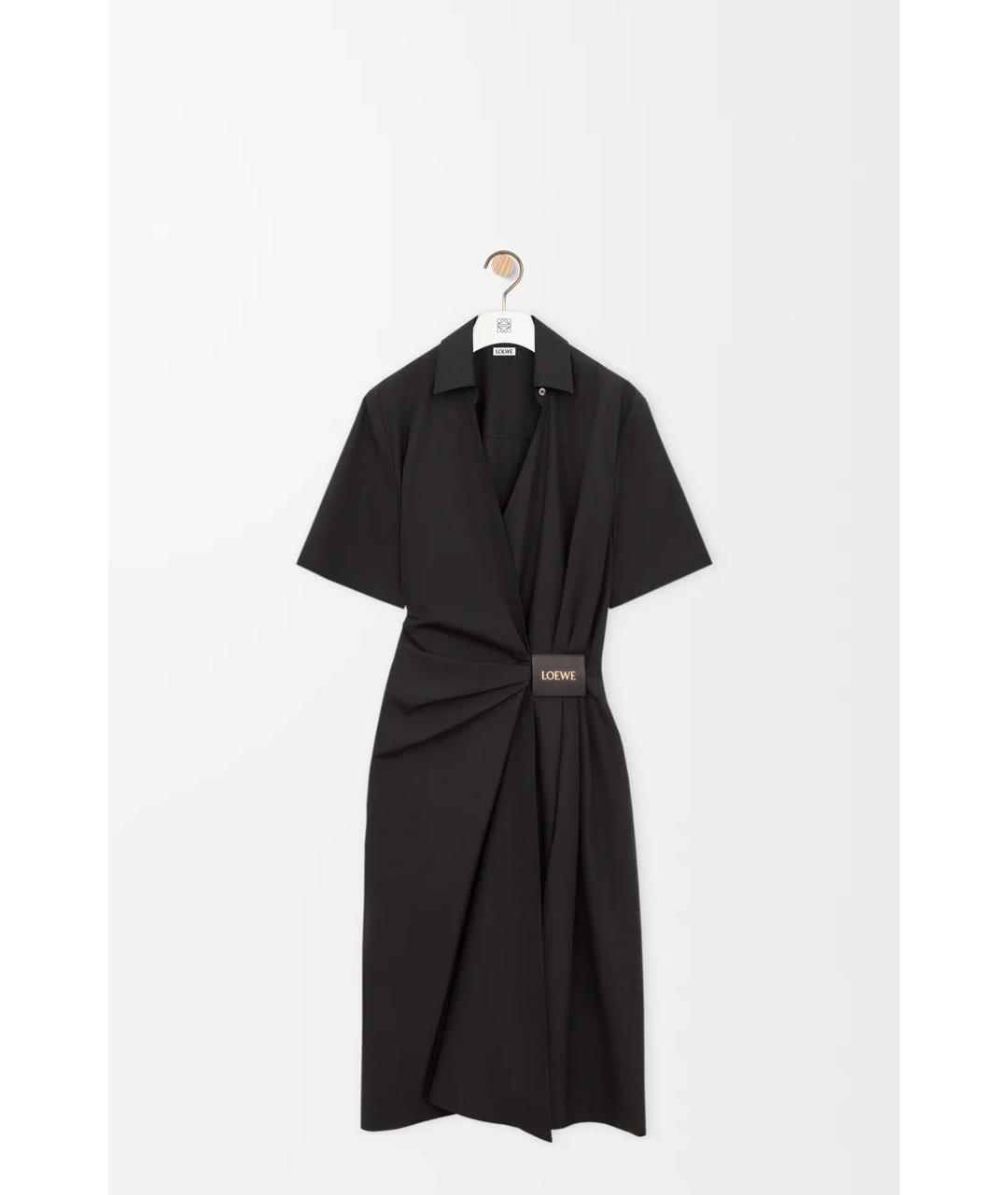 LOEWE Черное хлопковое повседневное платье, фото 4