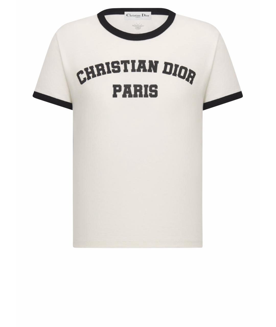 CHRISTIAN DIOR Белая хлопковая футболка, фото 1