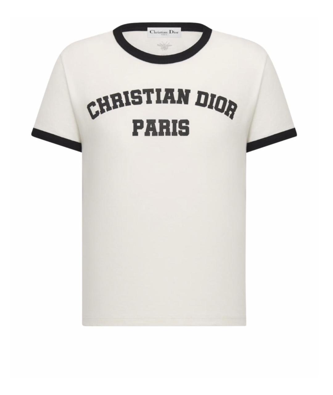 CHRISTIAN DIOR Белая хлопковая футболка, фото 5