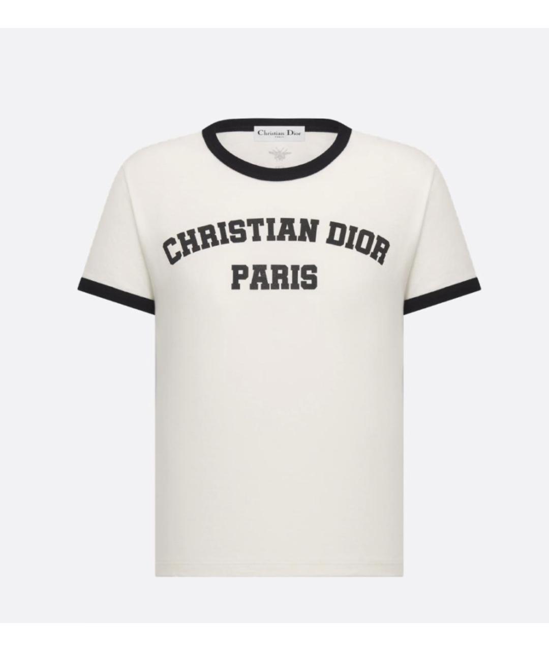 CHRISTIAN DIOR Белая хлопковая футболка, фото 4