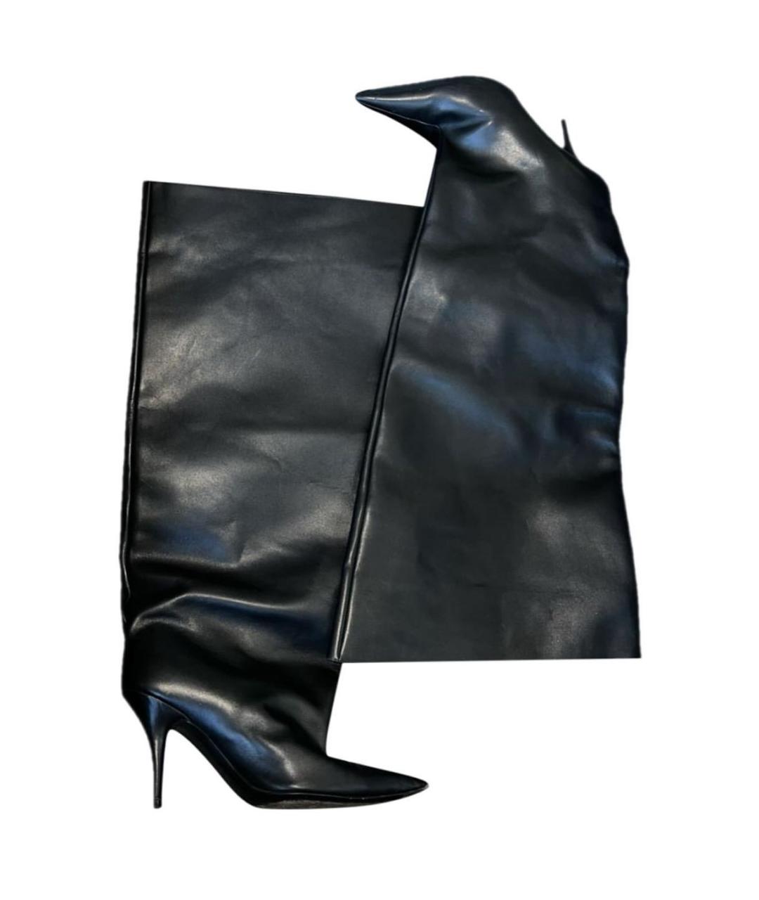 BALENCIAGA Черные кожаные сапоги, фото 2