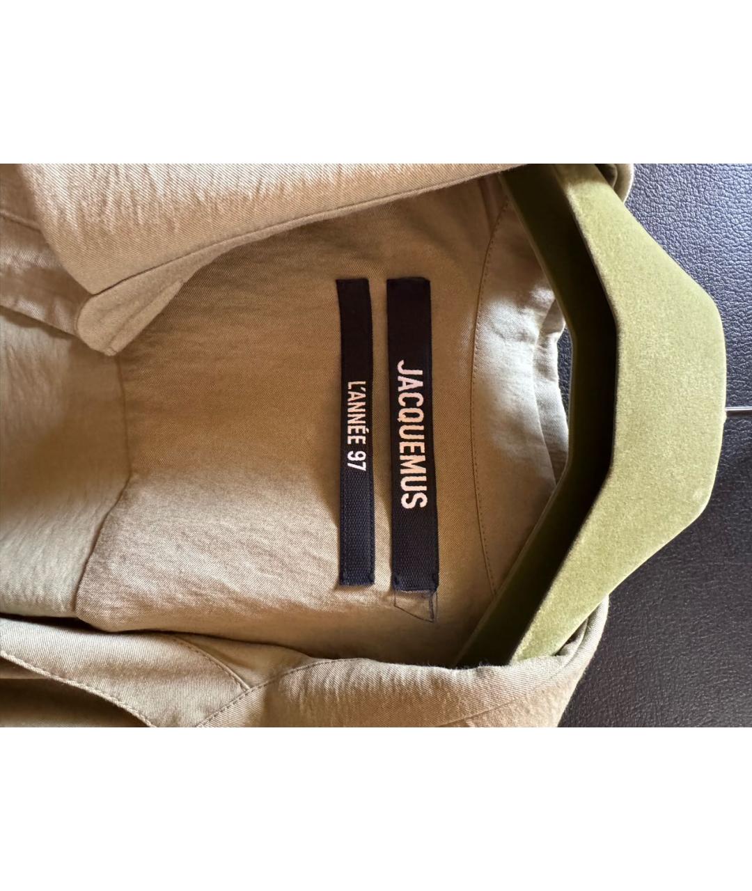 JACQUEMUS Хаки вискозное коктейльное платье, фото 4