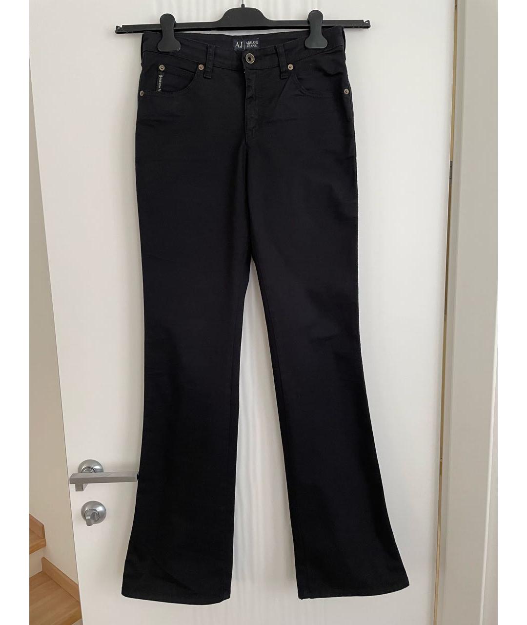 ARMANI JEANS Черные хлопко-эластановые джинсы клеш, фото 8