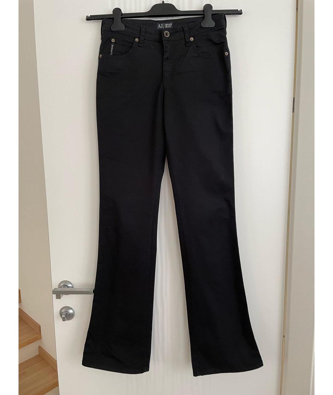ARMANI JEANS Черные хлопко-эластановые джинсы клеш, фото 9