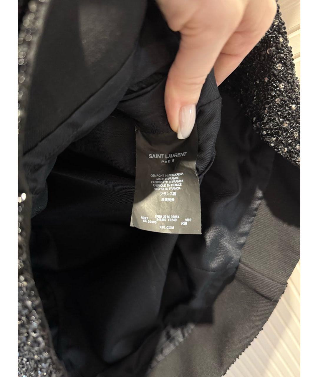 SAINT LAURENT Черное синтетическое коктейльное платье, фото 5