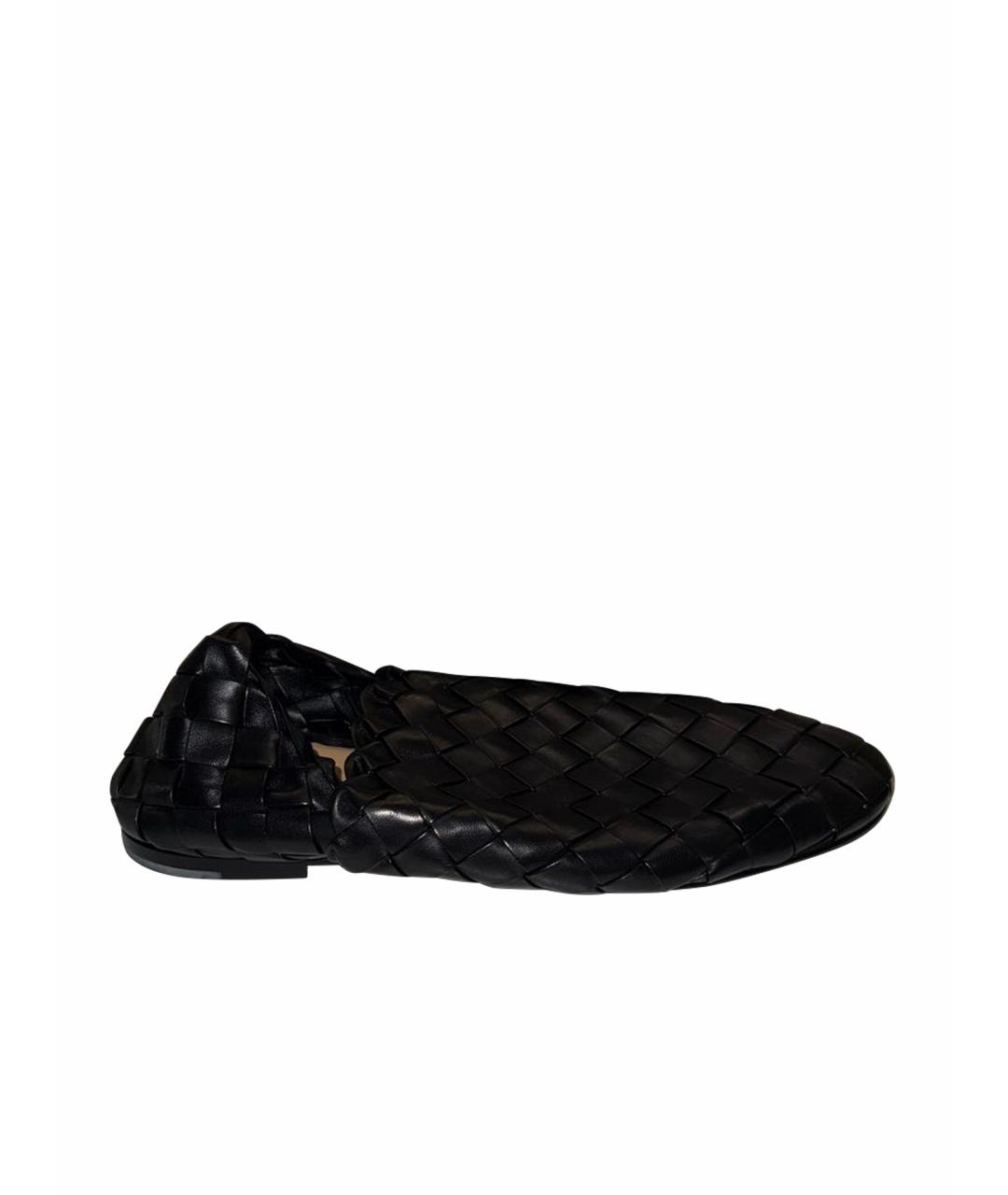 BOTTEGA VENETA Черные кожаные лоферы, фото 1