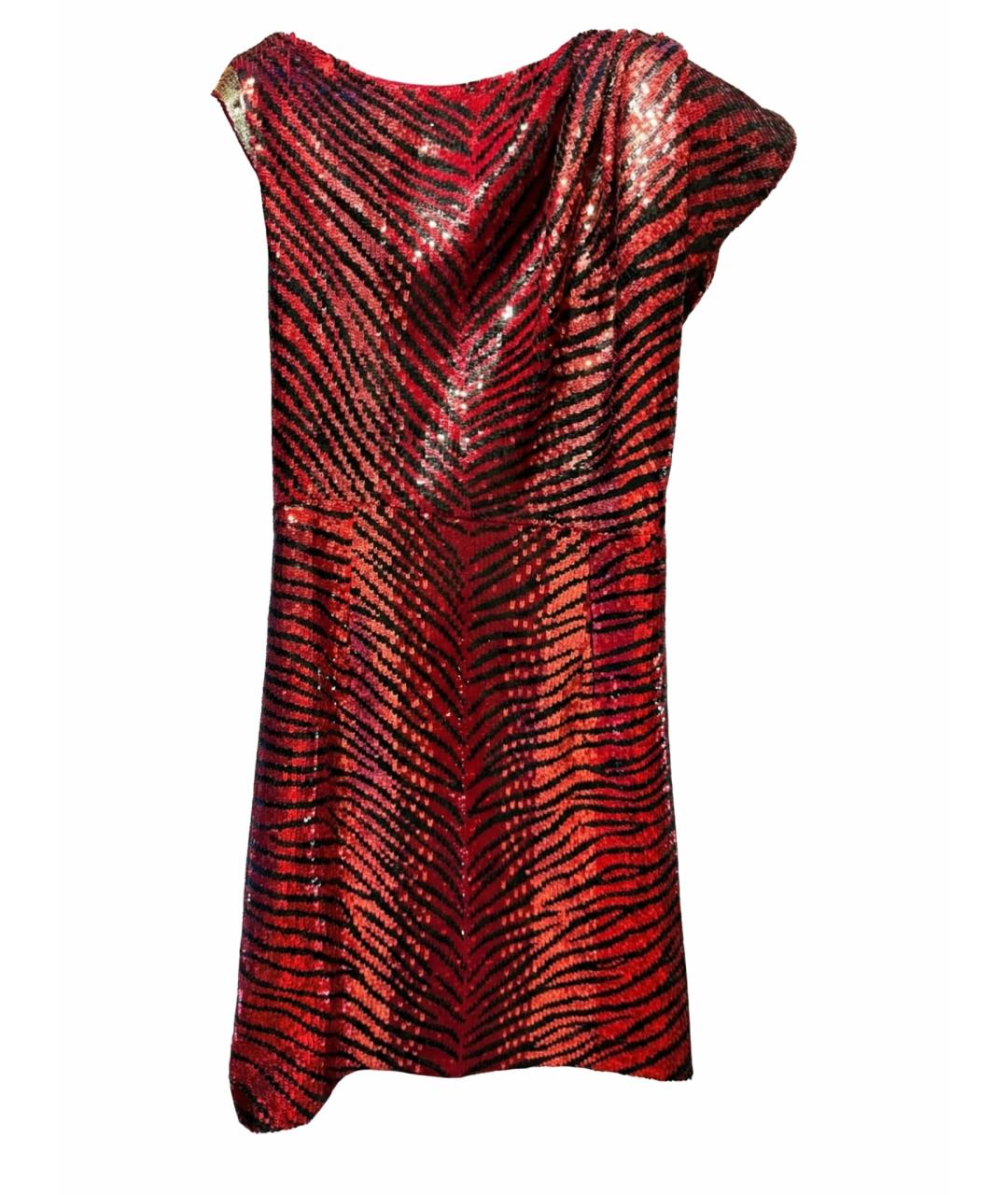 SAINT LAURENT Красное полиэстеровое коктейльное платье, фото 1