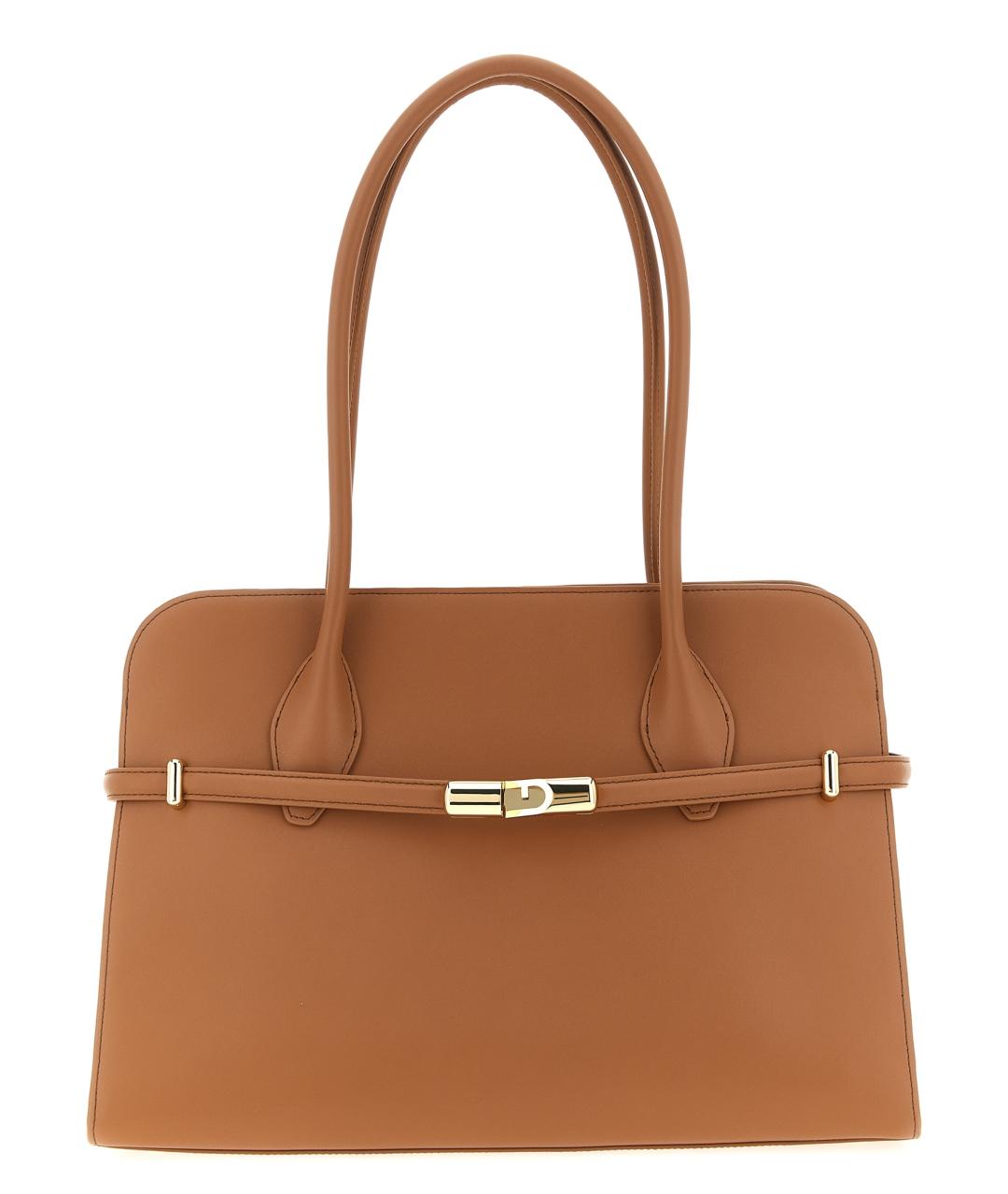 FURLA Коричневая кожаная сумка тоут, фото 1