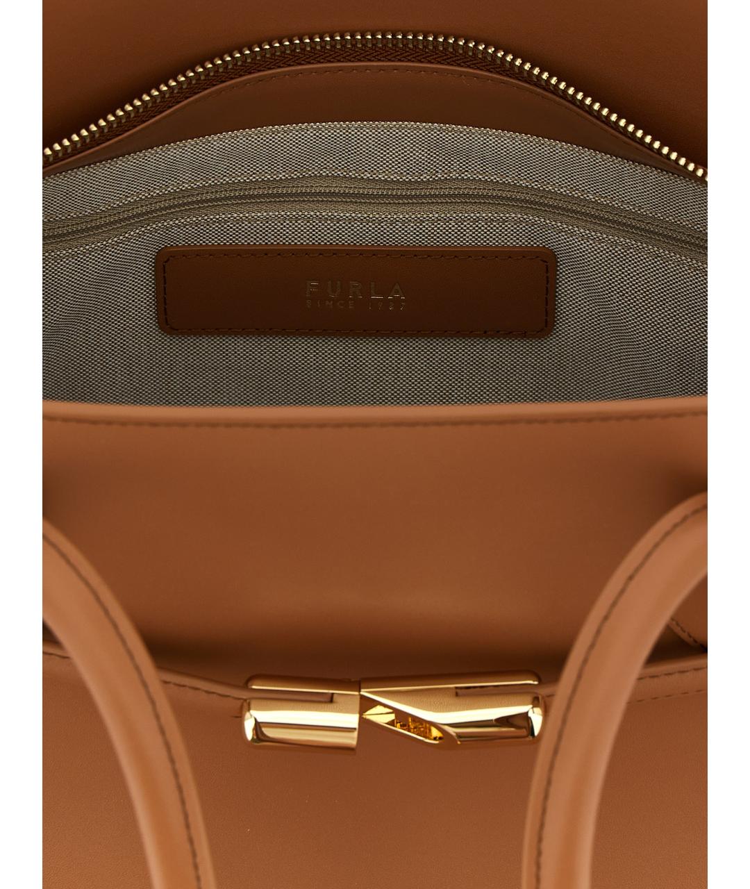 FURLA Коричневая кожаная сумка тоут, фото 2