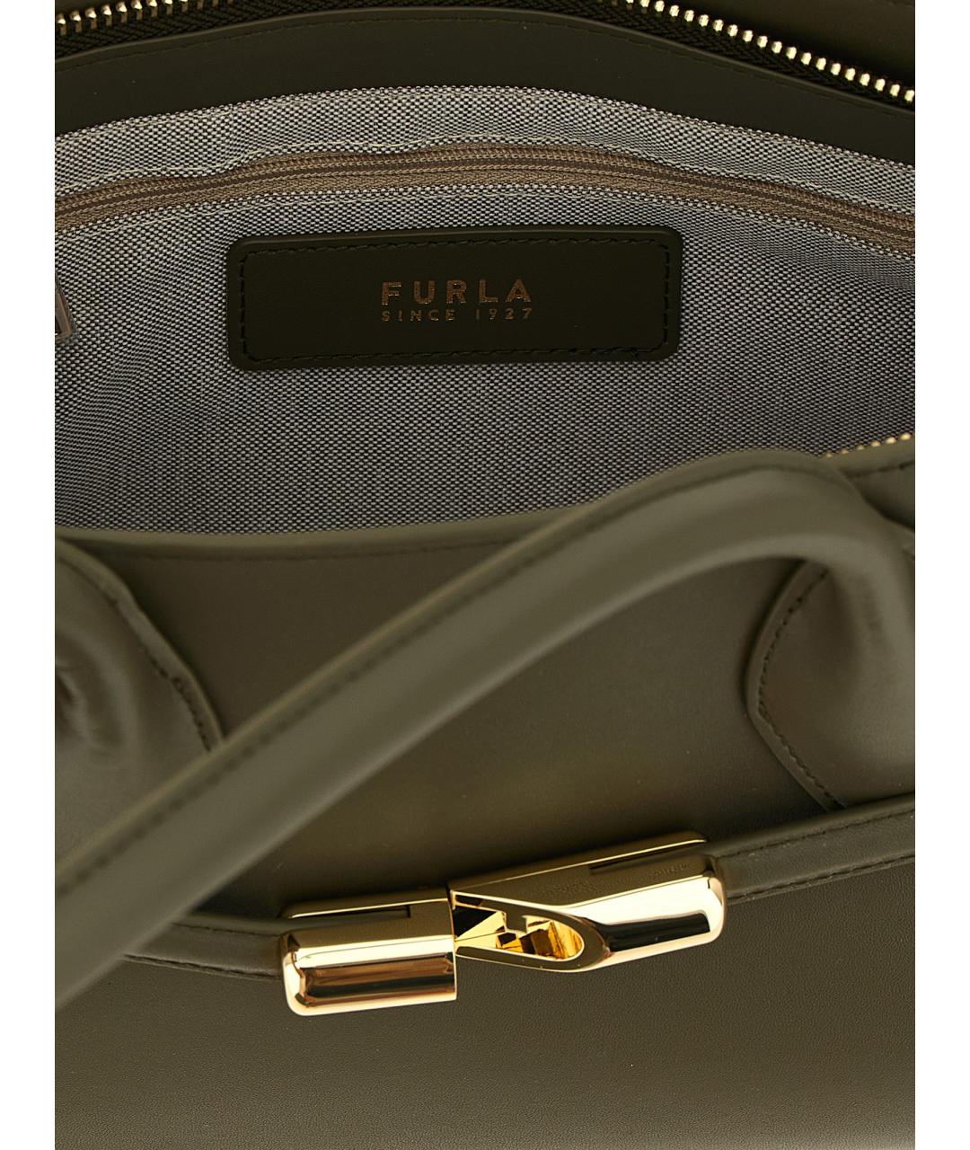 FURLA Зеленая кожаная сумка тоут, фото 4