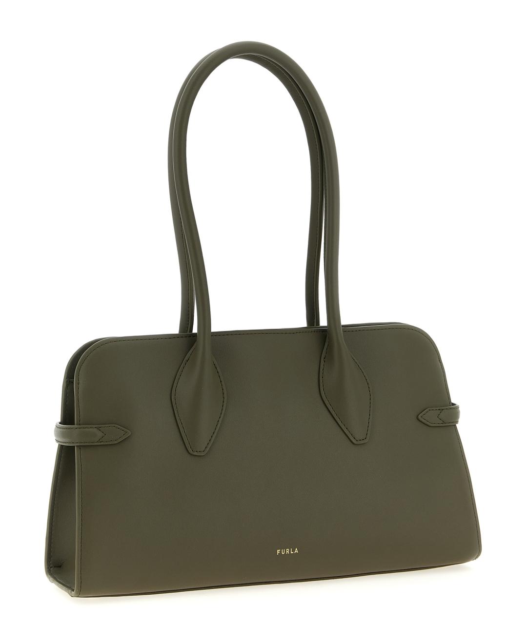 FURLA Зеленая кожаная сумка тоут, фото 2