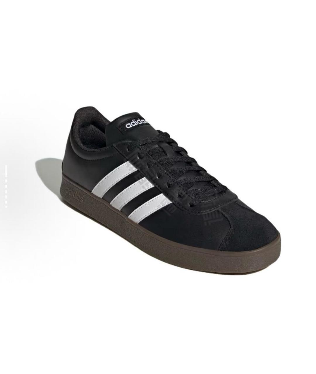 ADIDAS Черные кожаные низкие кроссовки / кеды, фото 3