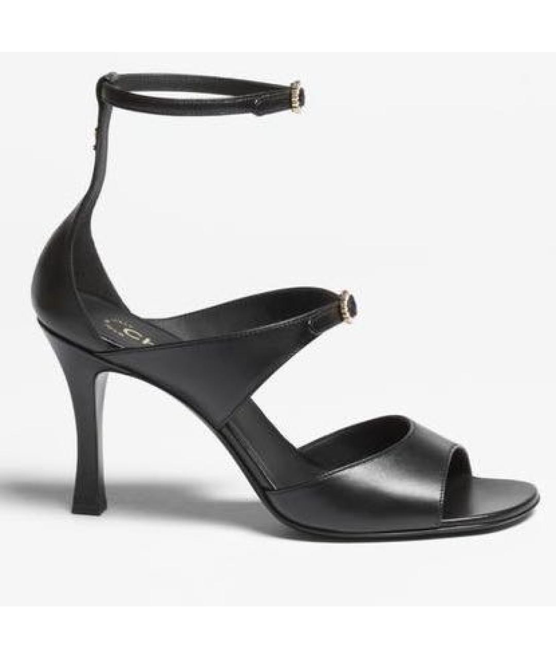 CHANEL Черные кожаные босоножки, фото 4