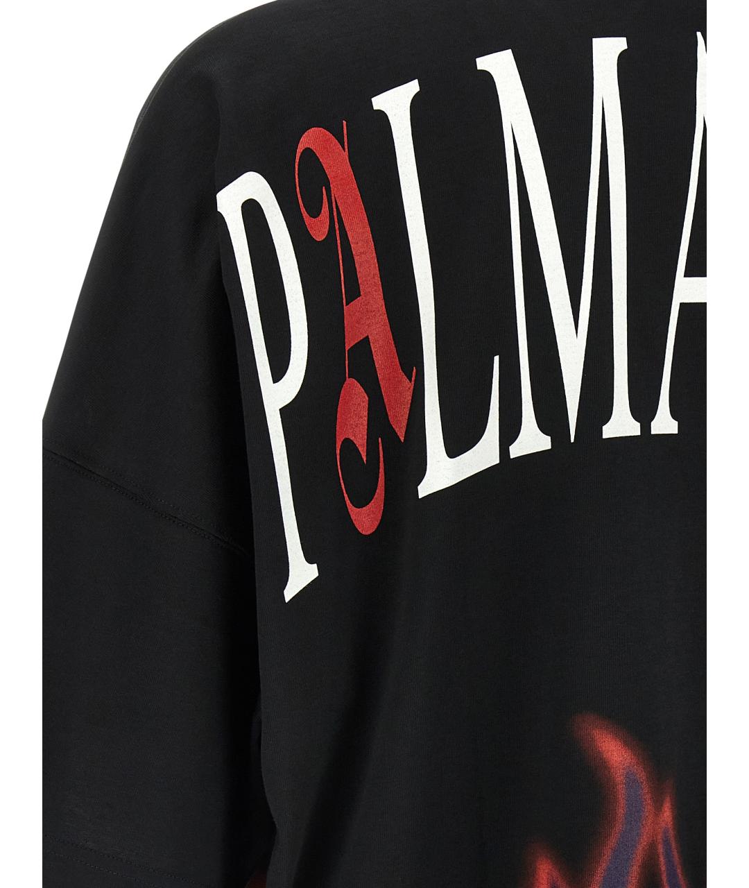 PALM ANGELS Черная хлопковая футболка, фото 4