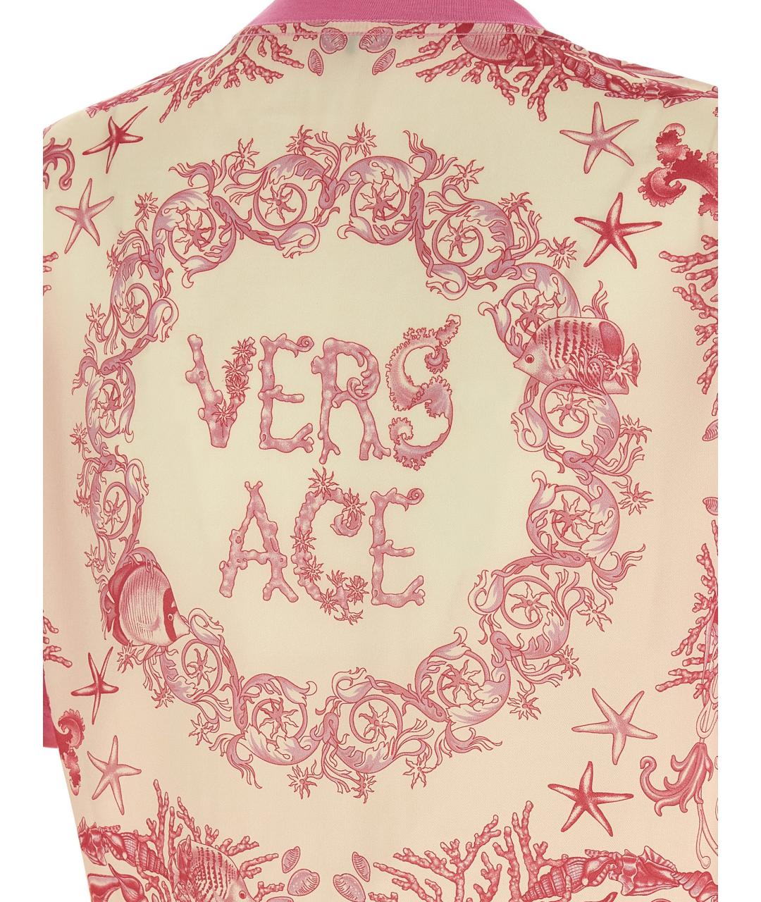 VERSACE Розовая хлопковая футболка, фото 4