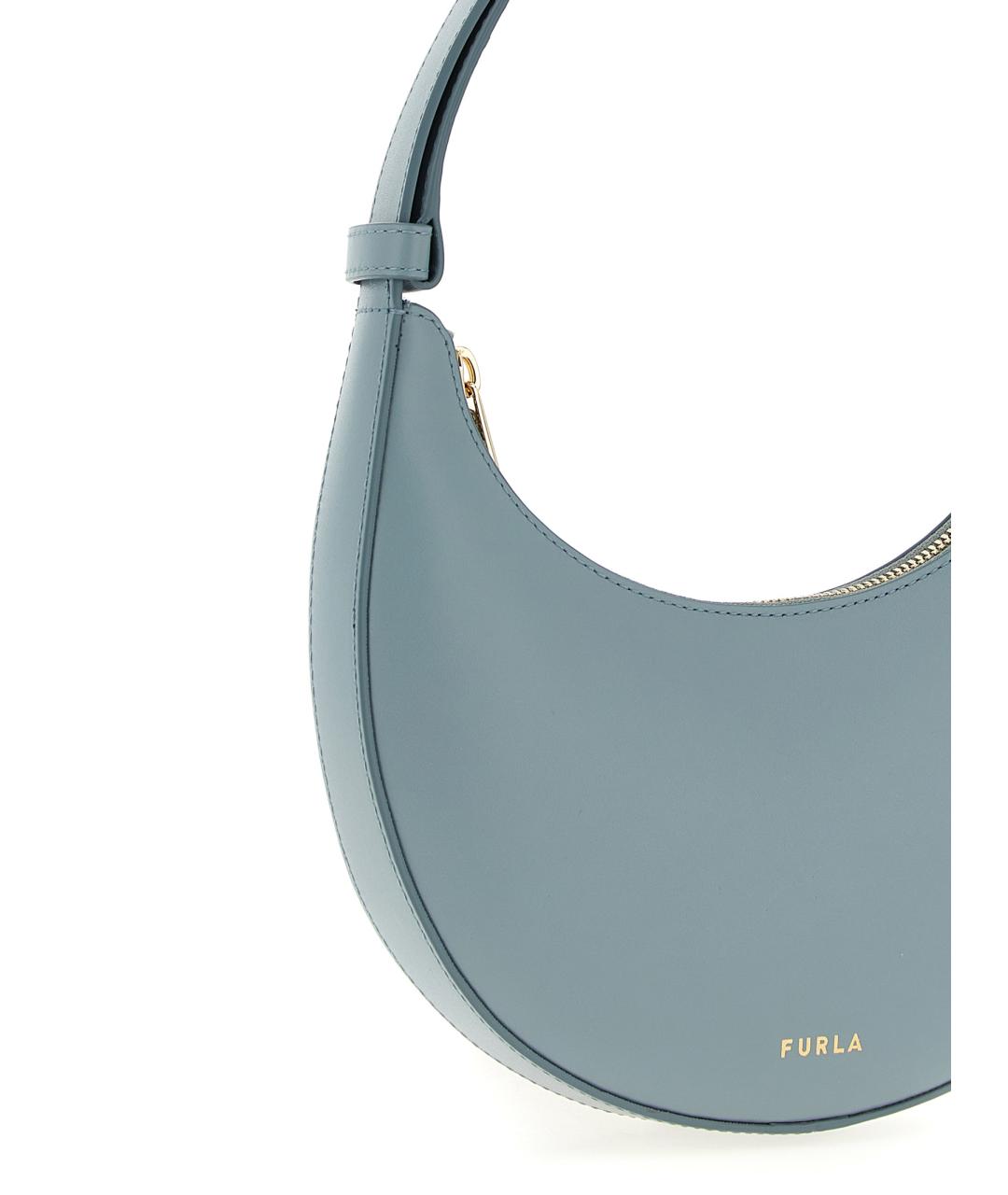 FURLA Голубая кожаная сумка через плечо, фото 3