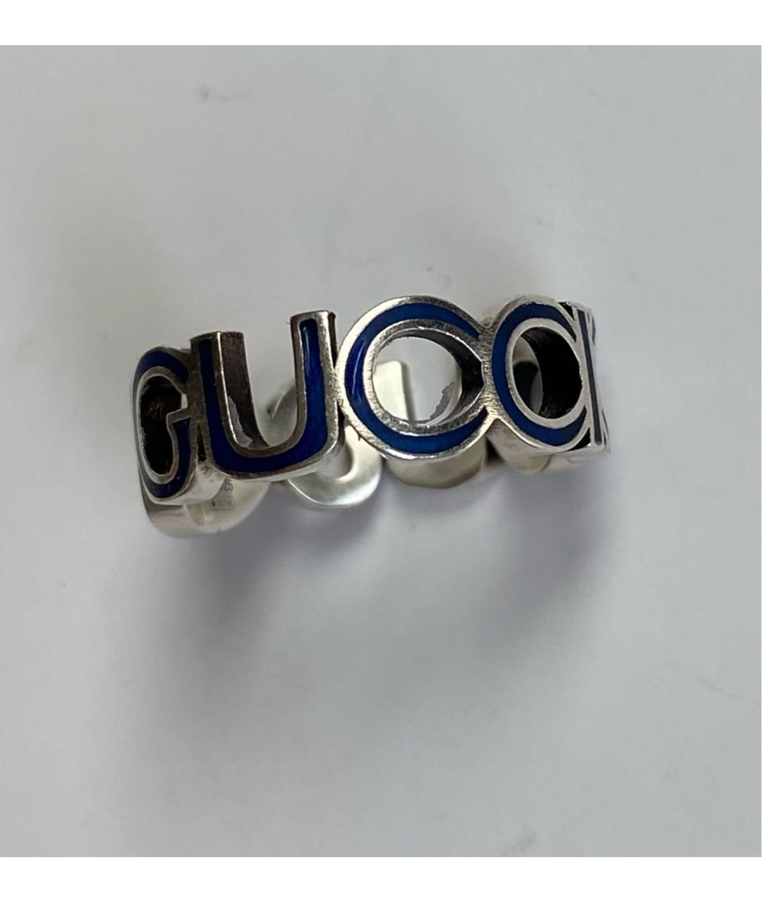 GUCCI Синее серебряное кольцо, фото 5