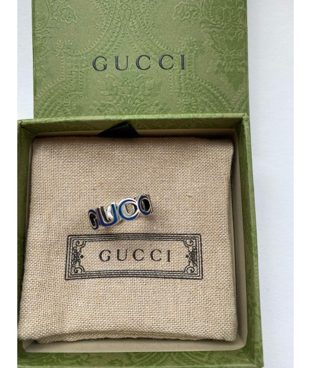 GUCCI Синее серебряное кольцо, фото 7