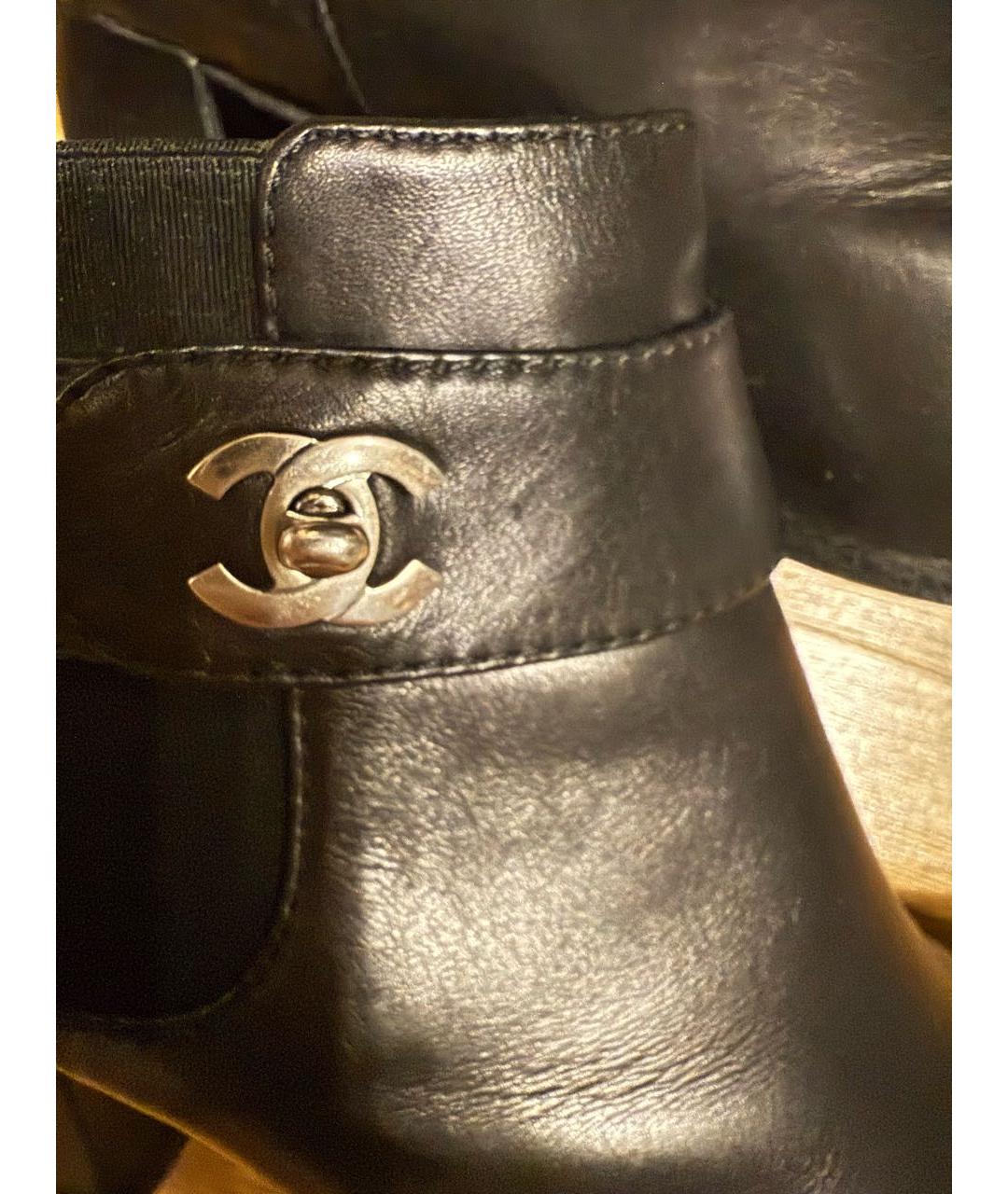 CHANEL Черные кожаные ботильоны, фото 6