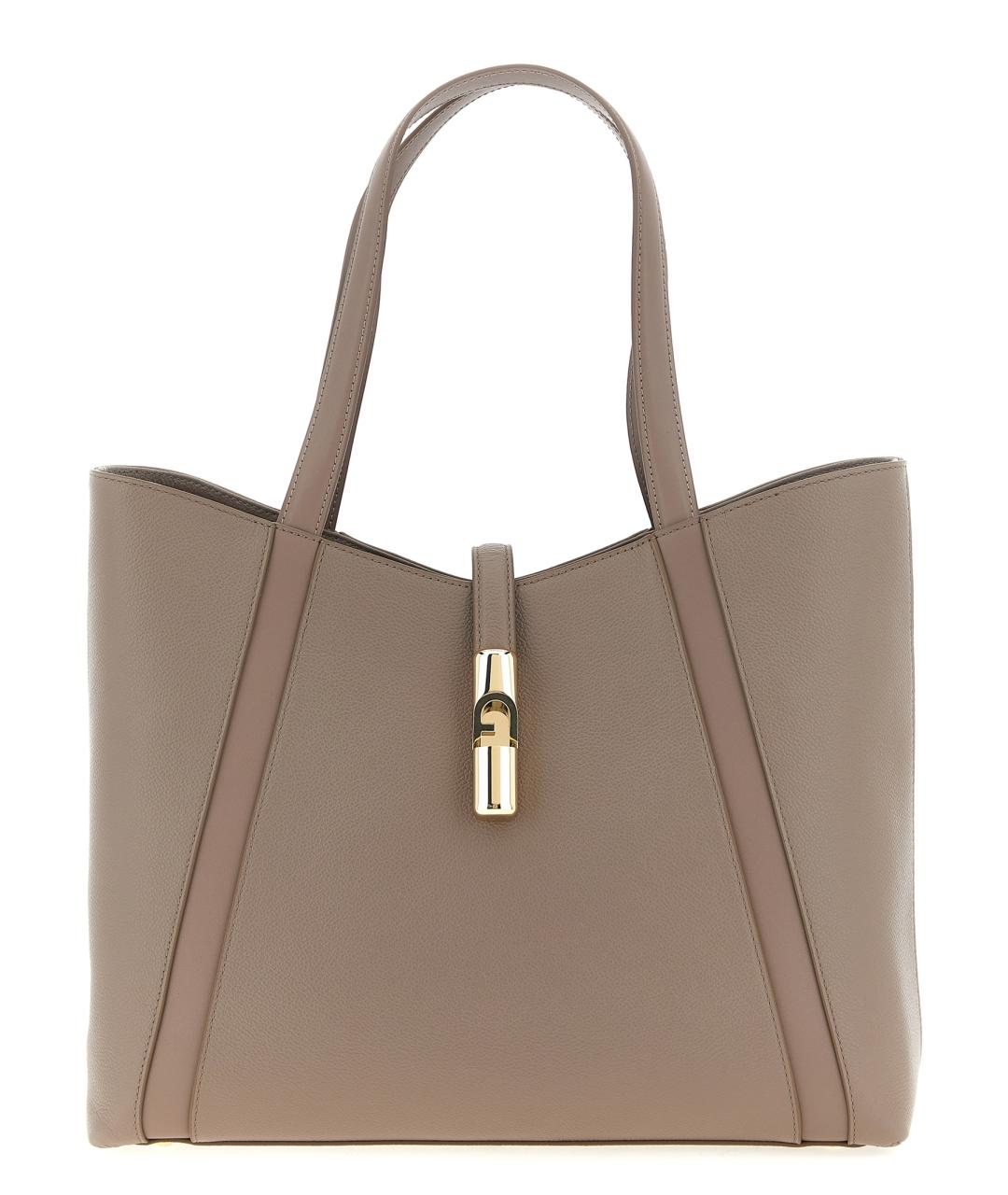 FURLA Серая кожаная сумка тоут, фото 1