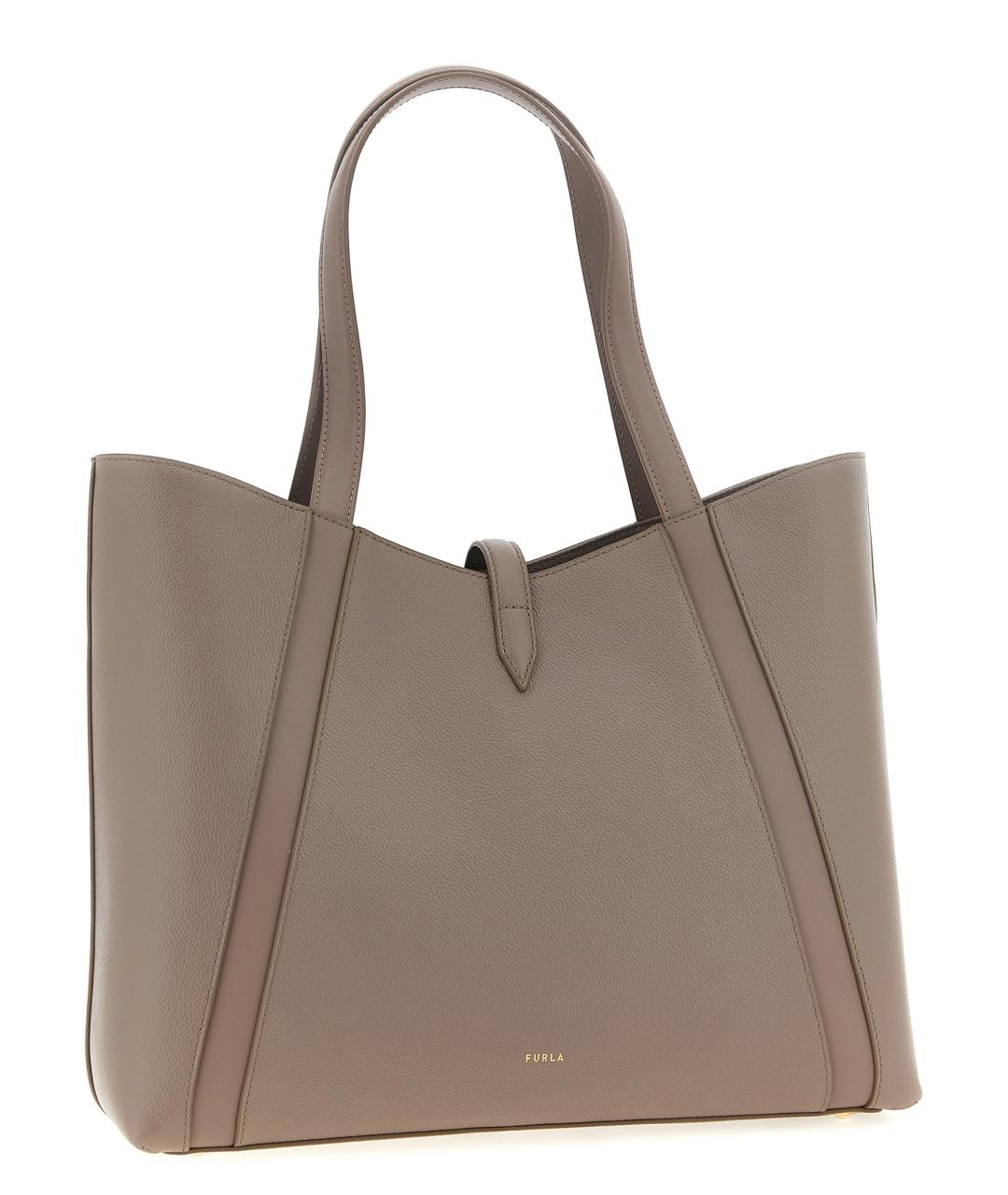 FURLA Серая кожаная сумка тоут, фото 2