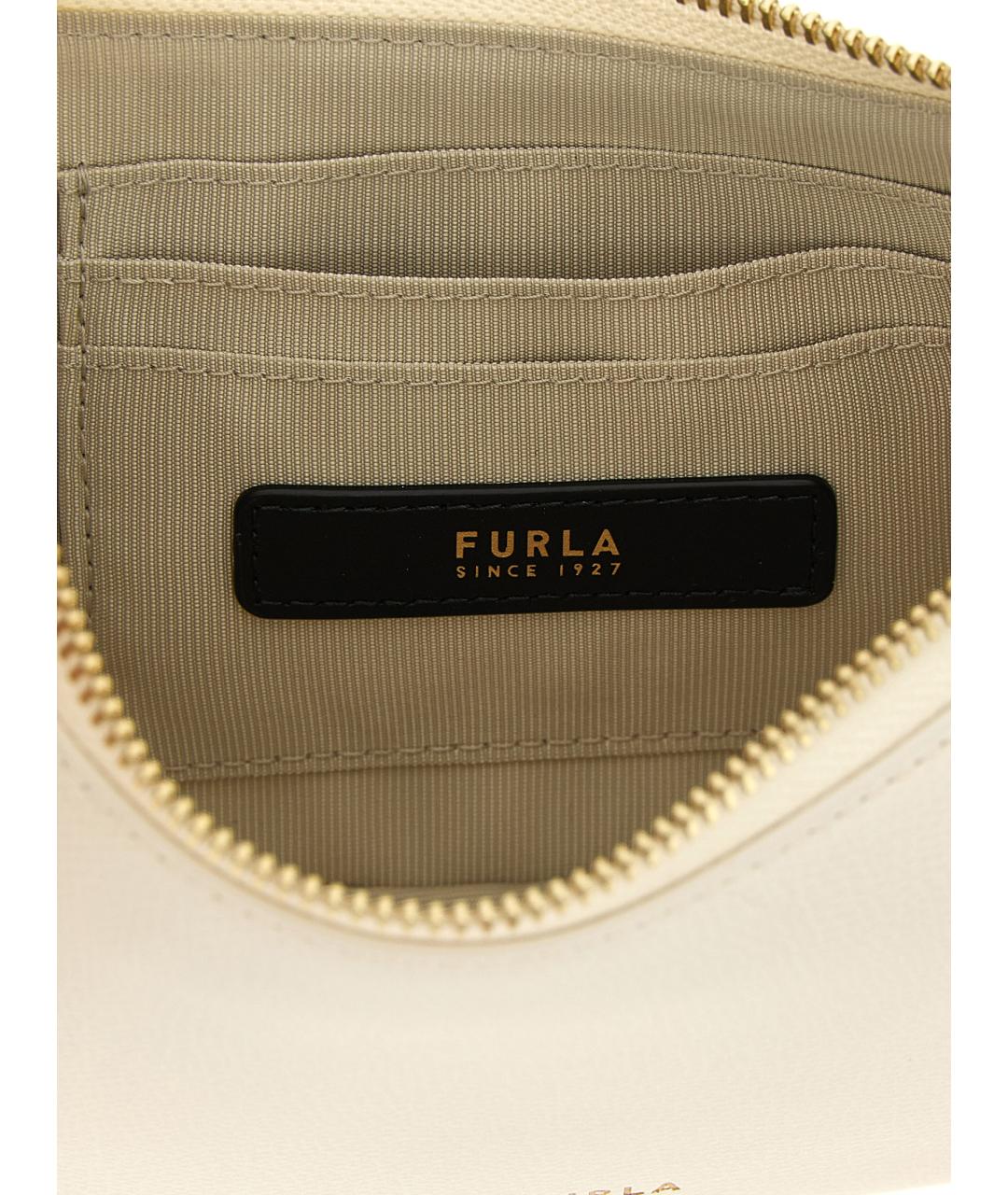 FURLA Белая кожаная сумка через плечо, фото 4