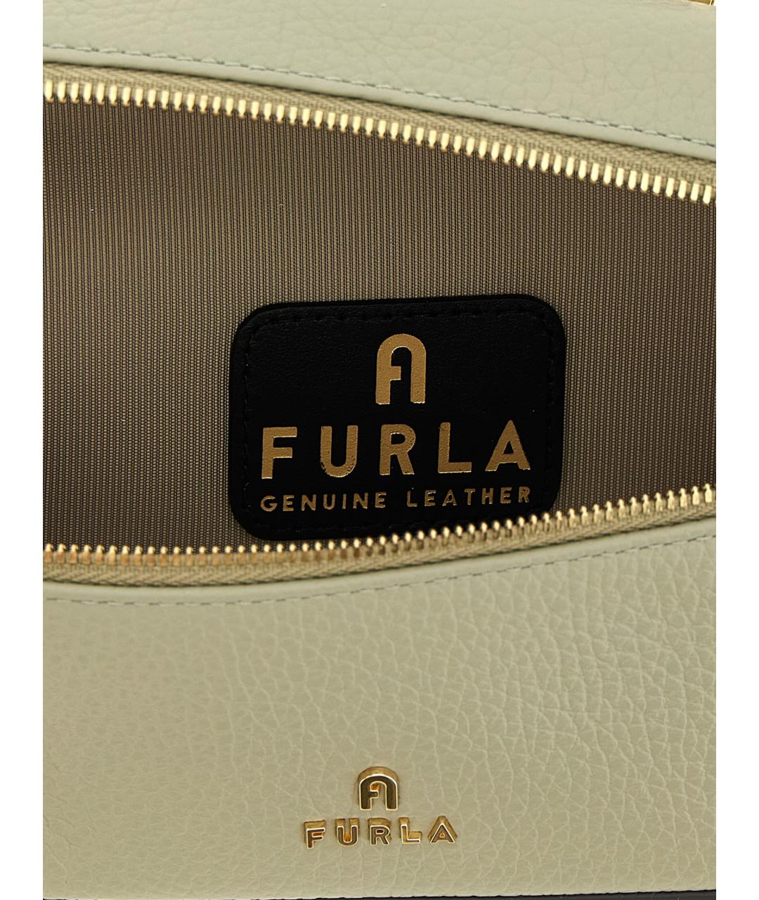 FURLA Зеленая кожаная сумка с короткими ручками, фото 4