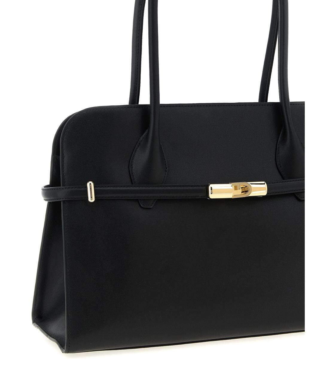 FURLA Черная кожаная сумка тоут, фото 3