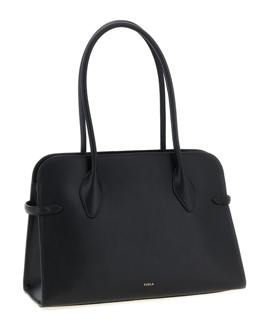 FURLA Черная кожаная сумка тоут, фото 2