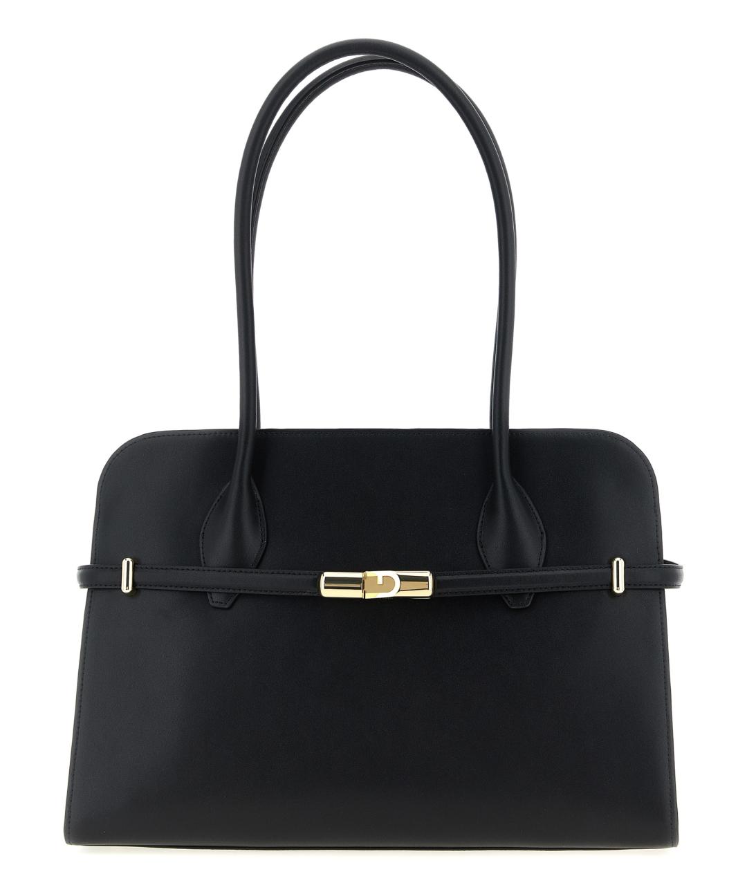 FURLA Черная кожаная сумка тоут, фото 1