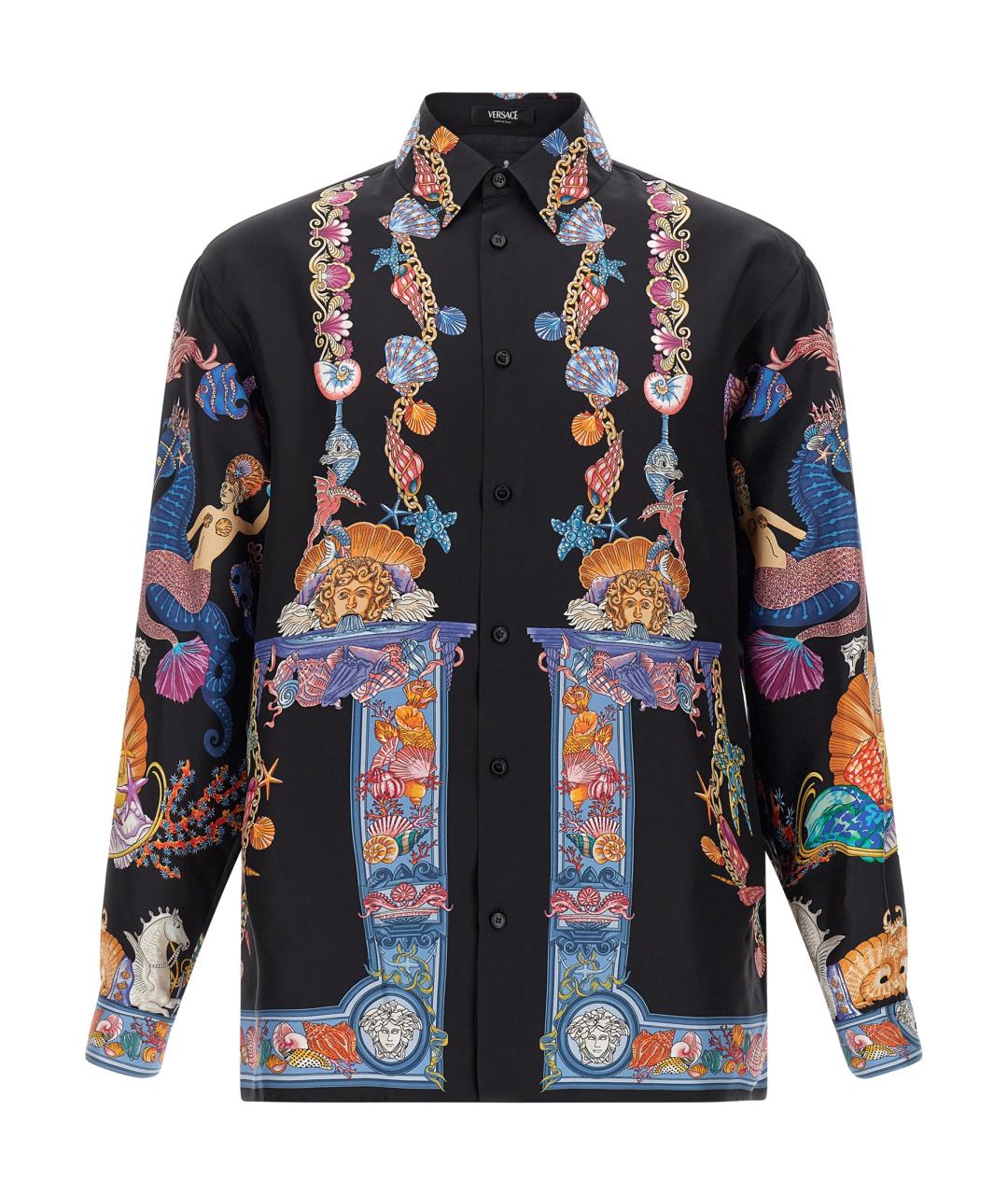VERSACE Мульти шелковая кэжуал рубашка, фото 1