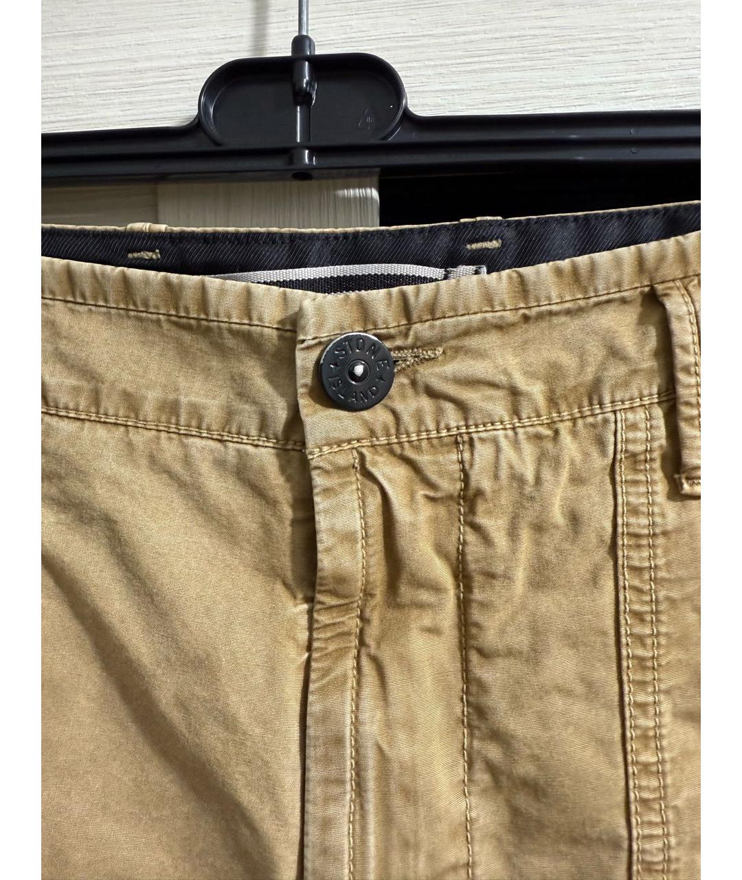STONE ISLAND Горчичные хлопковые шорты, фото 3
