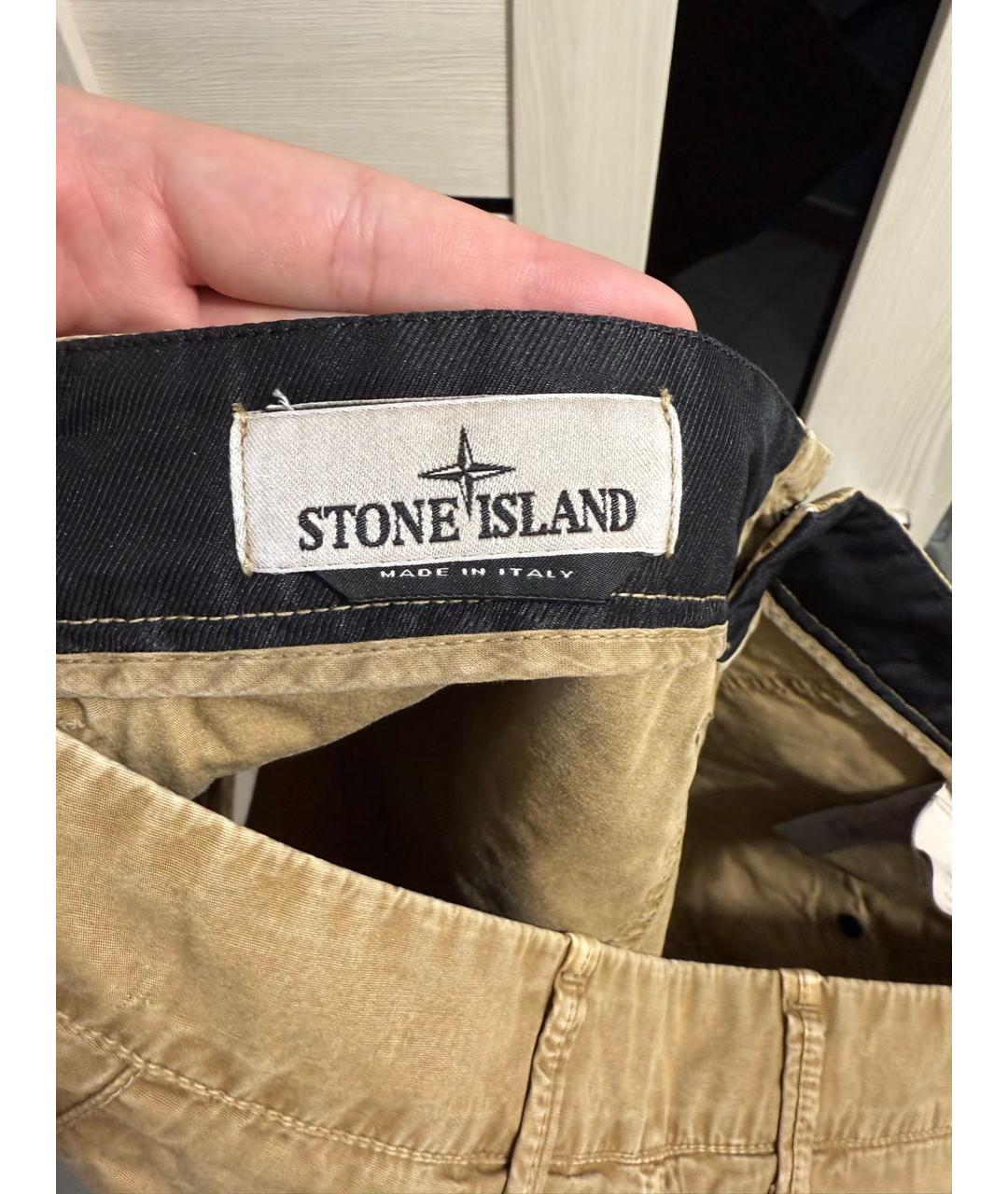 STONE ISLAND Горчичные хлопковые шорты, фото 5