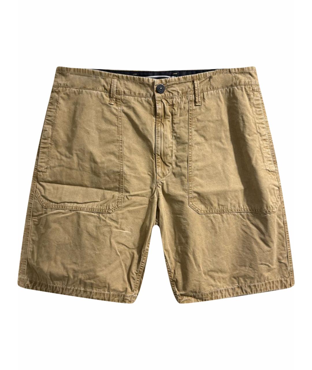 STONE ISLAND Горчичные хлопковые шорты, фото 1