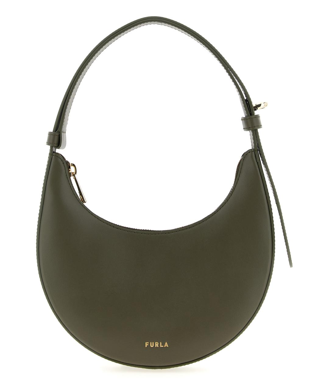 FURLA Зеленая кожаная сумка через плечо, фото 1