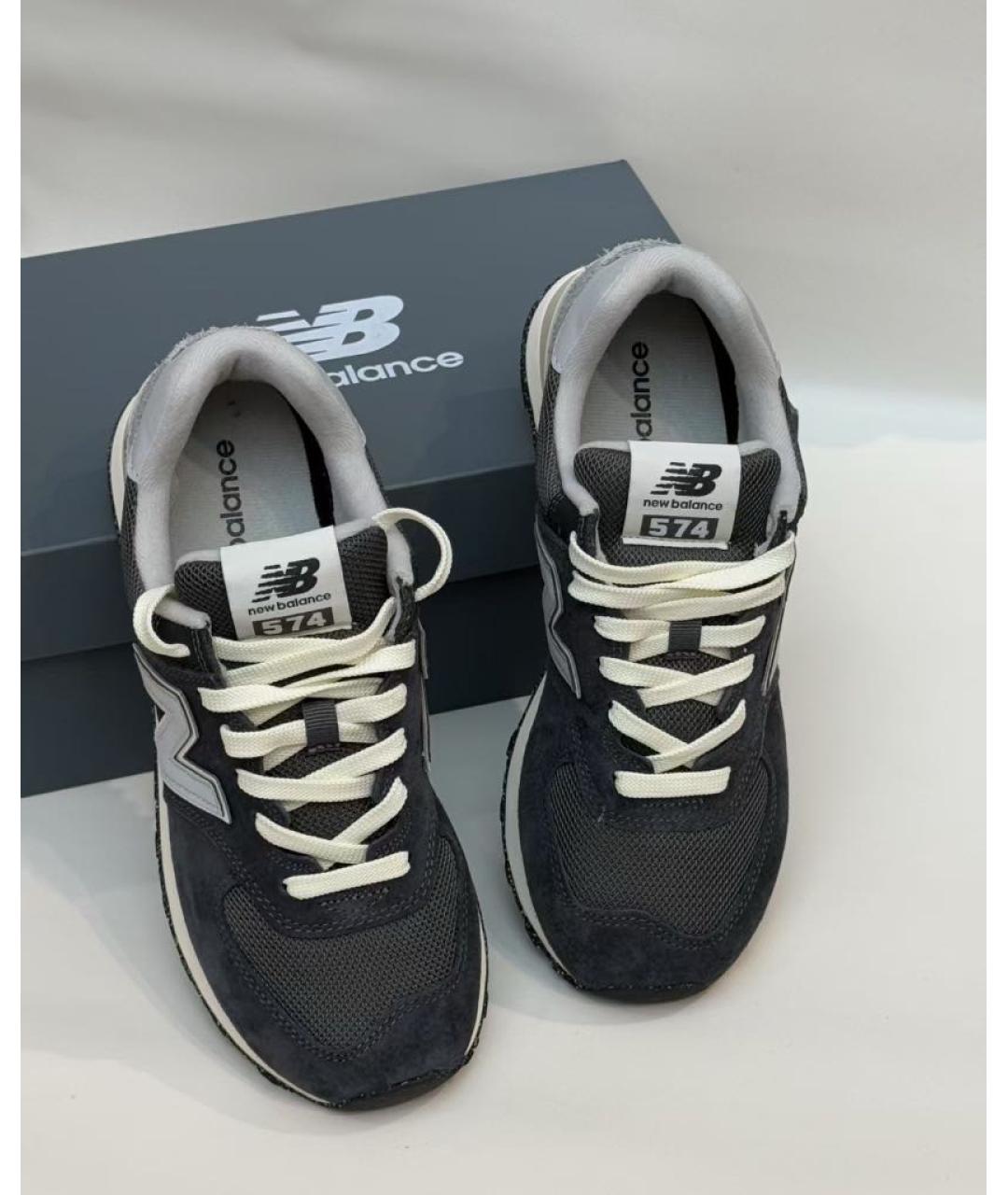 NEW BALANCE Черные замшевые низкие кроссовки / кеды, фото 6