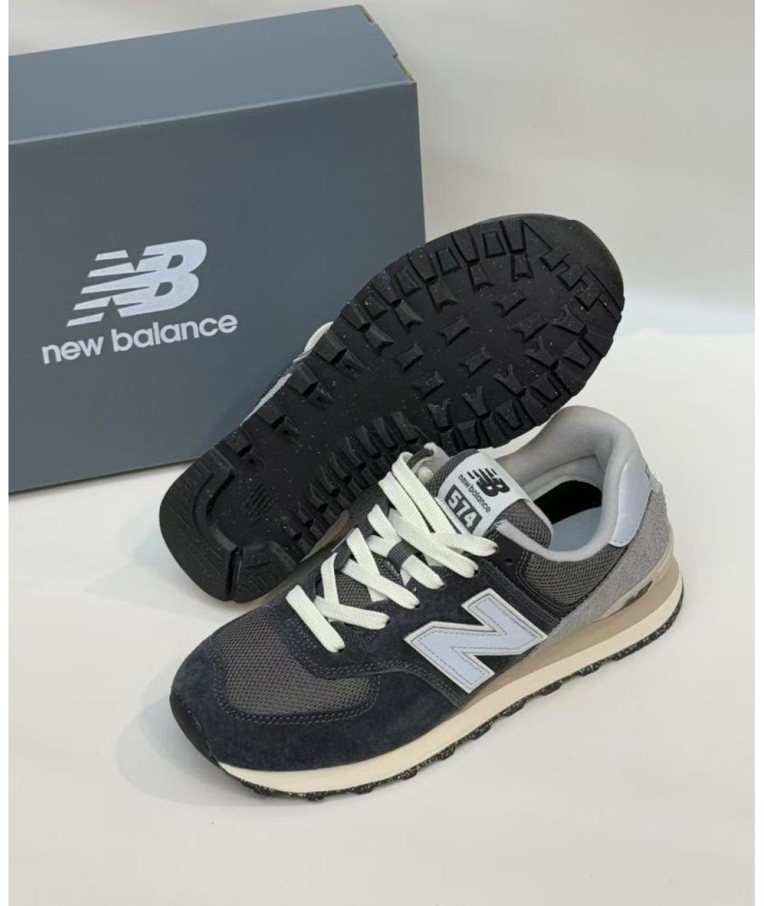 NEW BALANCE Черные замшевые низкие кроссовки / кеды, фото 8