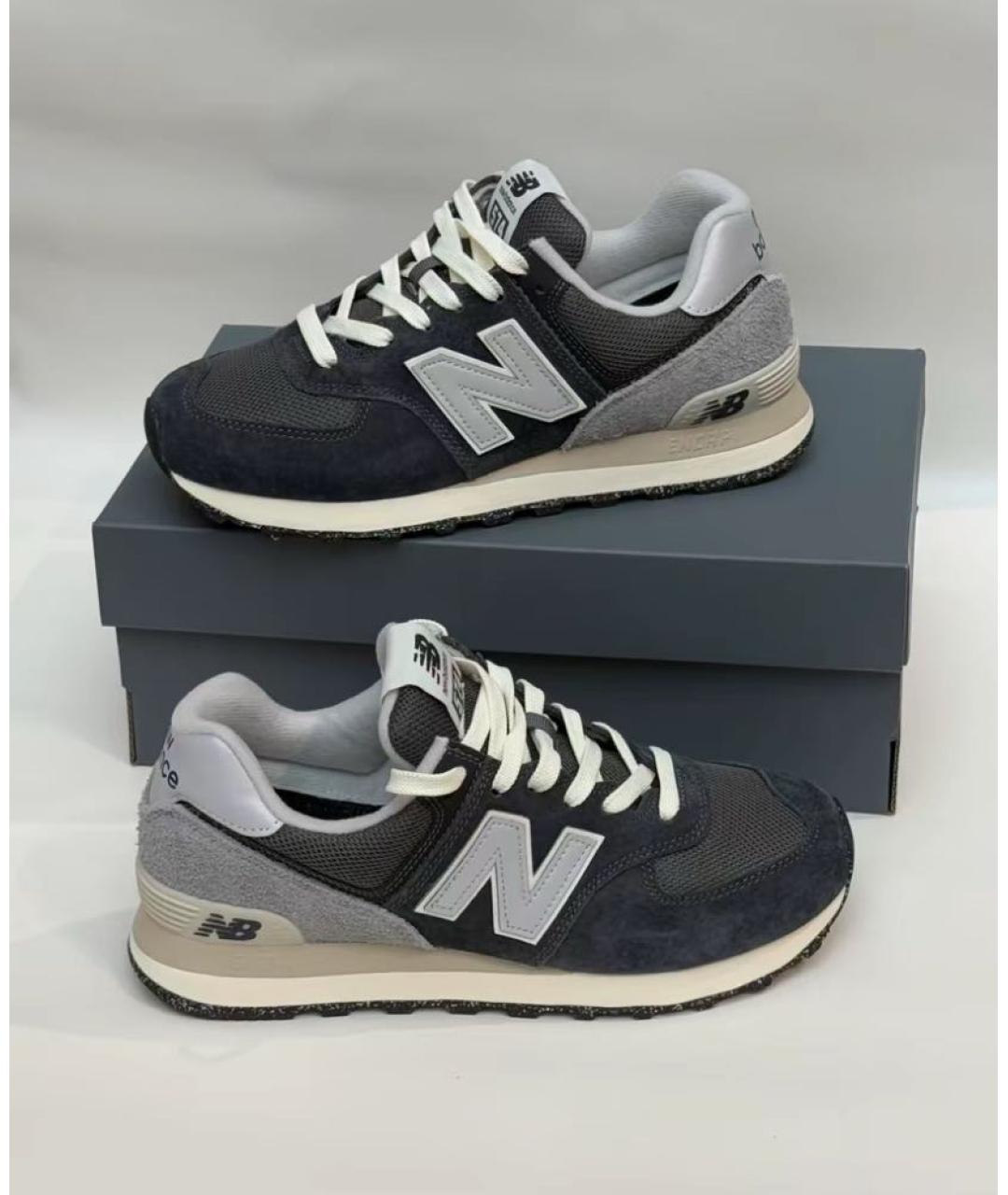 NEW BALANCE Черные замшевые низкие кроссовки / кеды, фото 5