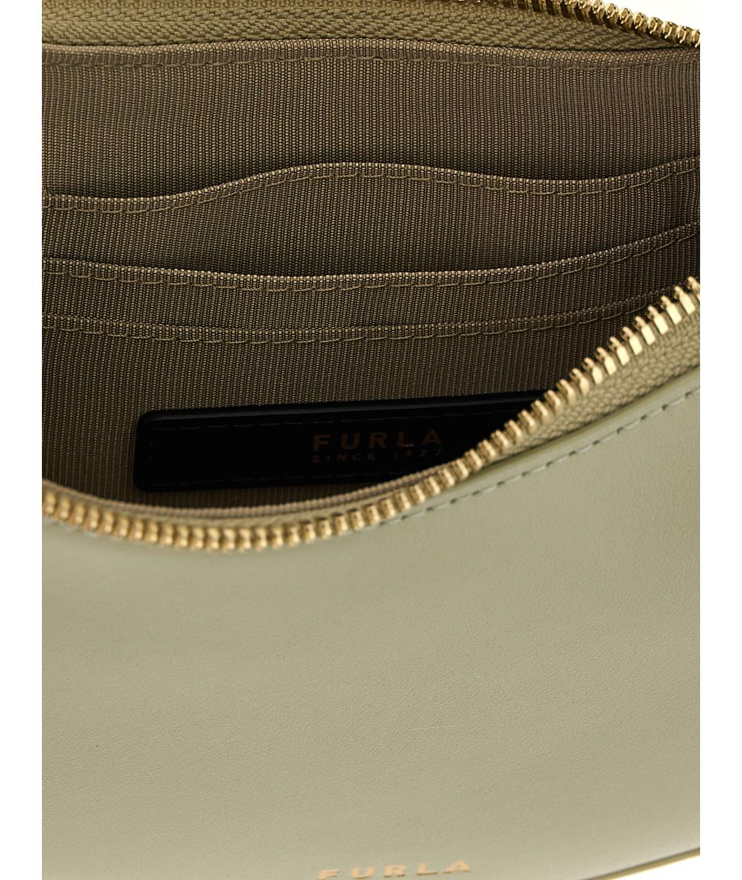 FURLA Зеленая кожаная сумка через плечо, фото 4