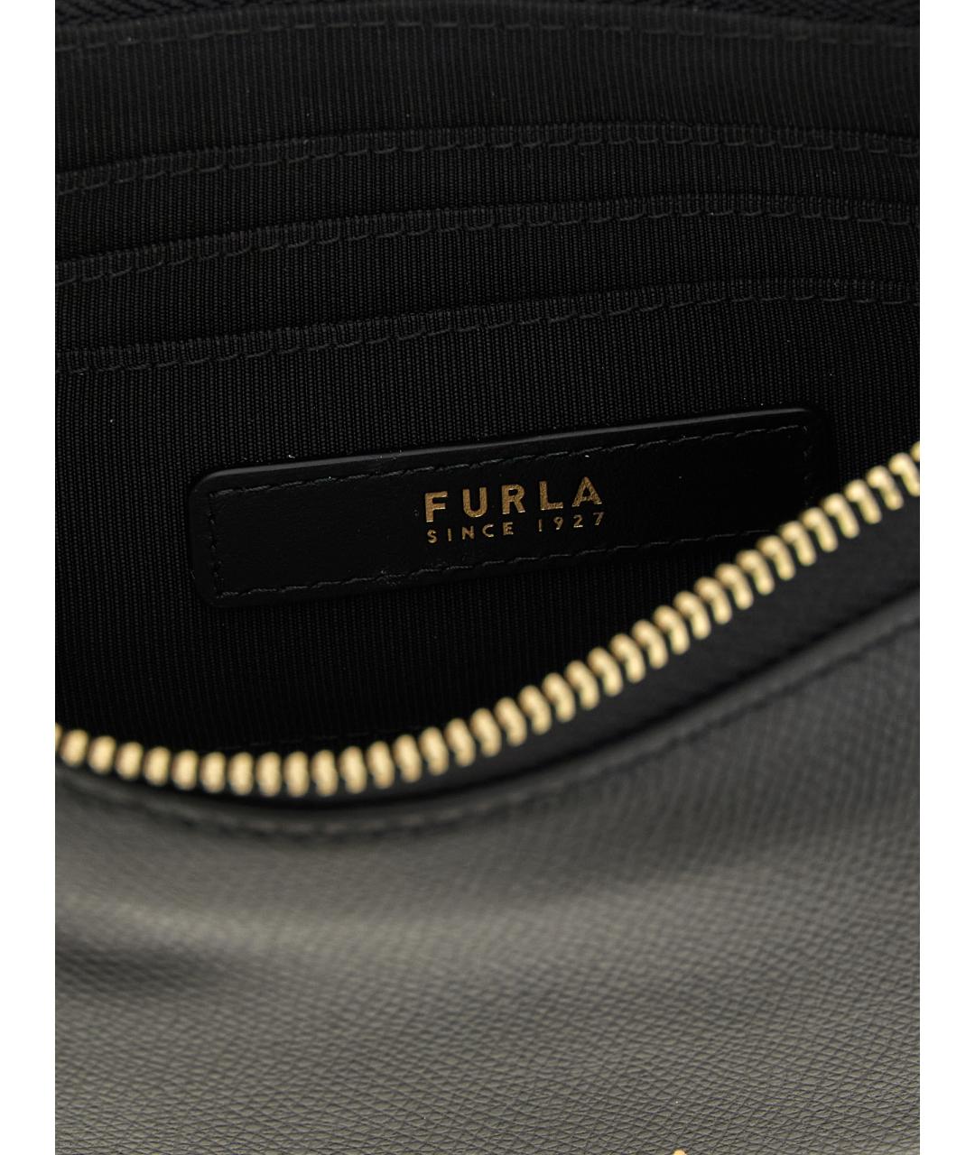 FURLA Черная кожаная сумка через плечо, фото 4