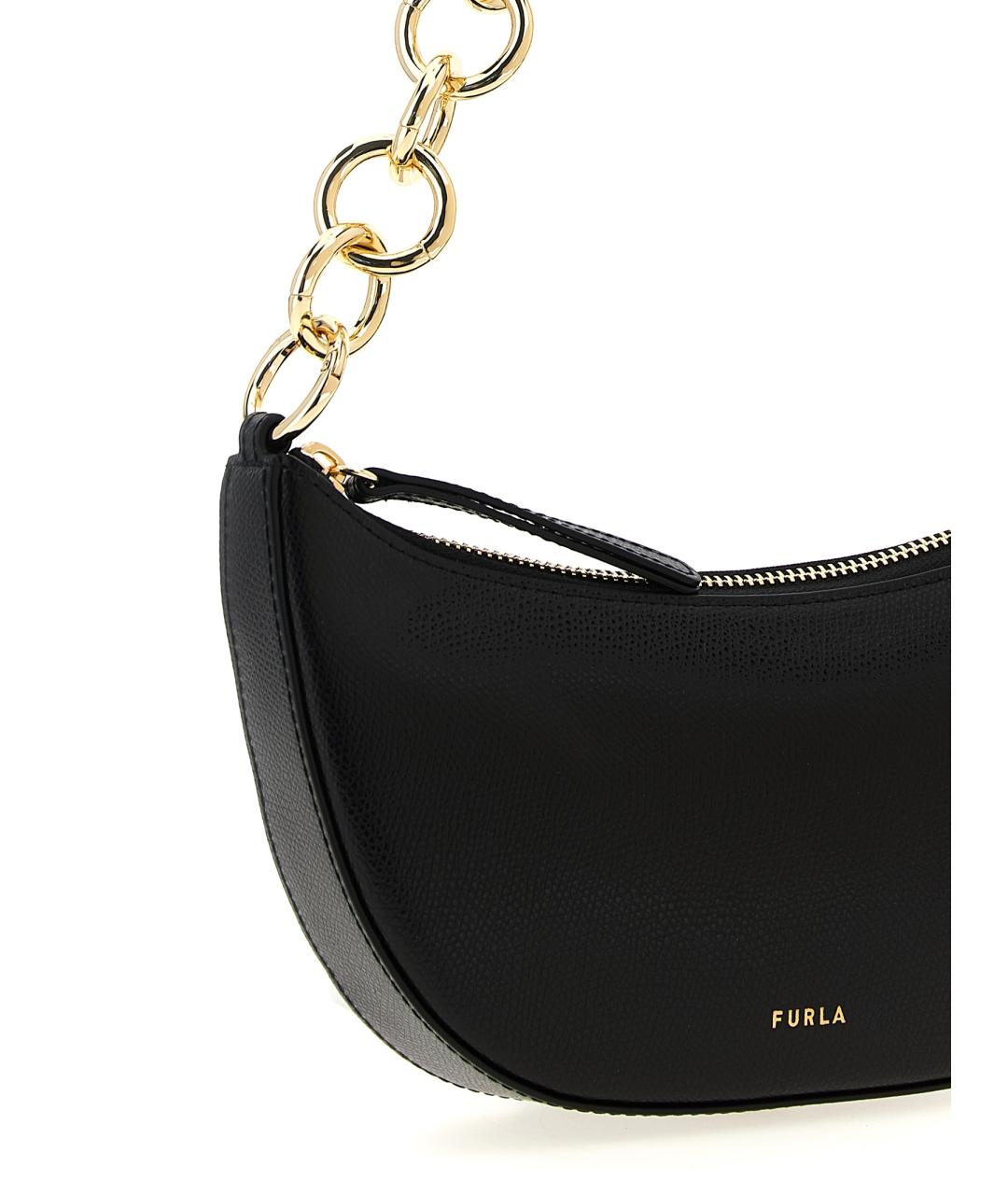 FURLA Черная кожаная сумка через плечо, фото 3