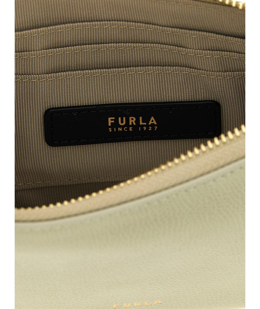 FURLA Зеленая кожаная сумка через плечо, фото 4