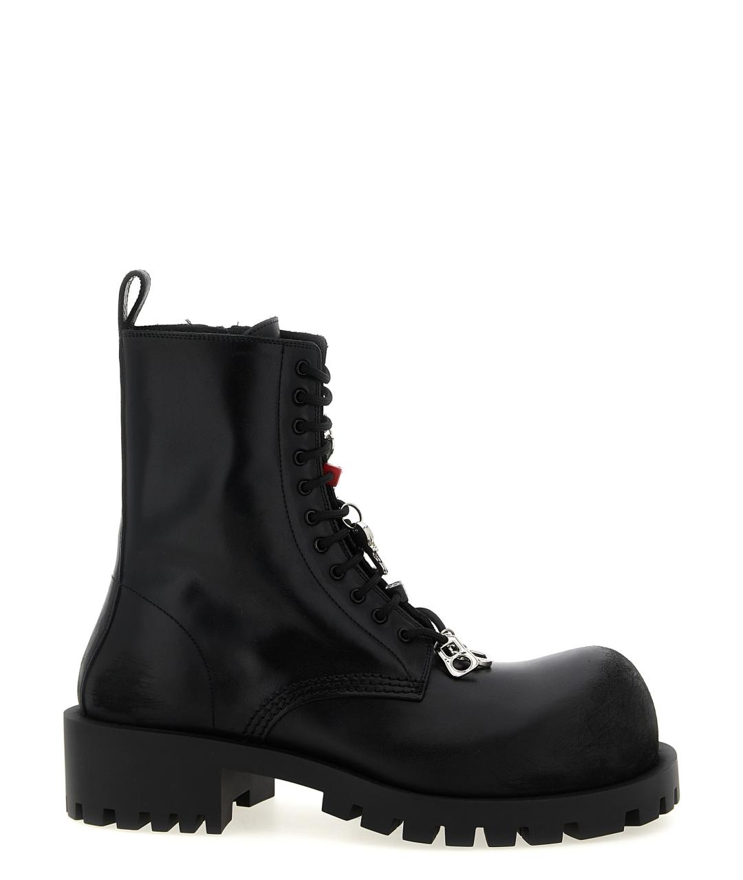 BALENCIAGA Черные кожаные высокие ботинки, фото 1