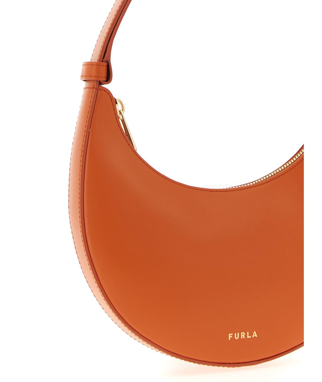 FURLA Оранжевая кожаная сумка через плечо, фото 3