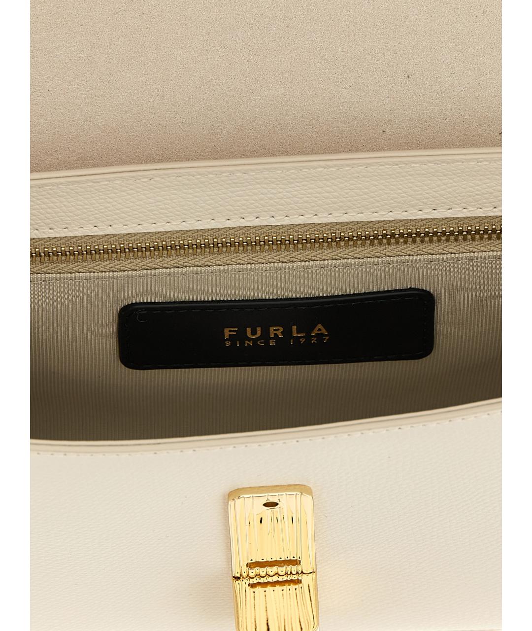 FURLA Белая кожаная сумка через плечо, фото 4